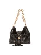 Armenta Mini Black Hobo Bag- Waxed Python
