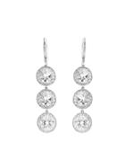 Andrea Fohrman Triple Drop Rock Crystal Earrings With Diamonds - White Gold