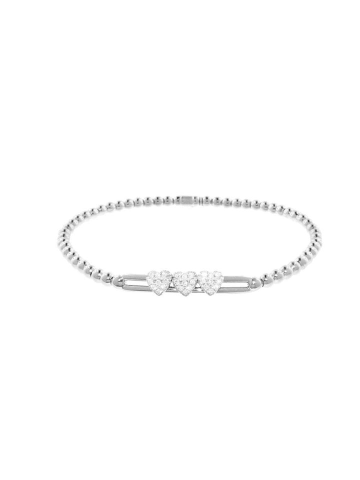 Ylang 23 Three Heart Bracelet - White Gold