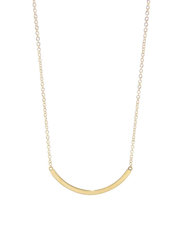 Jennifer Meyer Curve Stick Necklace - Yellow Gold