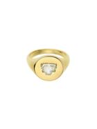 Jemma Wynne Round Signet Ring With Diamond Center