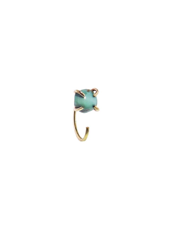 Melissa Joy Manning Single Freeform Turquoise Hug Earring - Yellow Gold