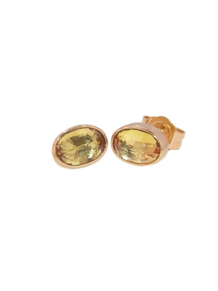 Jamie Joseph Oval Faceted Yellow Sapphire Studs