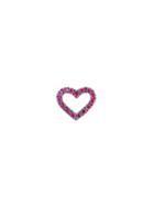 Finn Single Pave Open Heart Ruby Stud