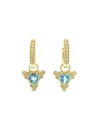 Jude Frances Blue Topaz Trillion Earring Charms - Yellow Gold