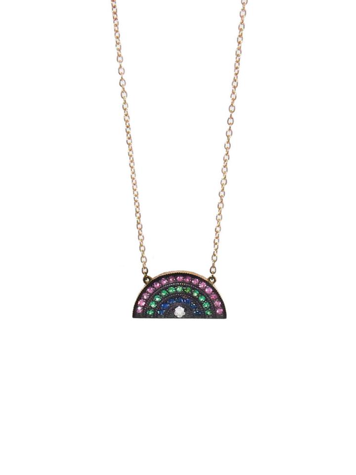 Andrea Fohrman Small Rainbow Pendant With Black Detail