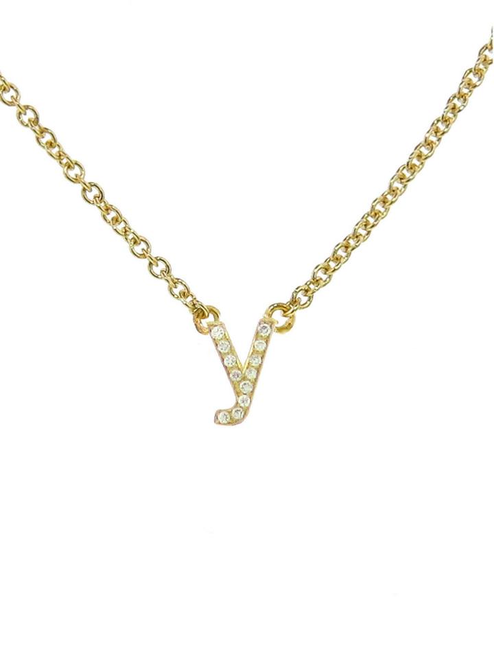 Jennifer Meyer Lowercase Diamond Initial Pendant - Y