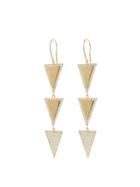 Jennifer Meyer Three Triangle Drop Earrings With Pave Diamonds
