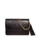Armenta Black Mid-size Box Clutch - Waxed Python