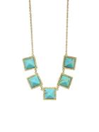 Jennifer Meyer Turquoise Pyramid Necklace With Diamonds