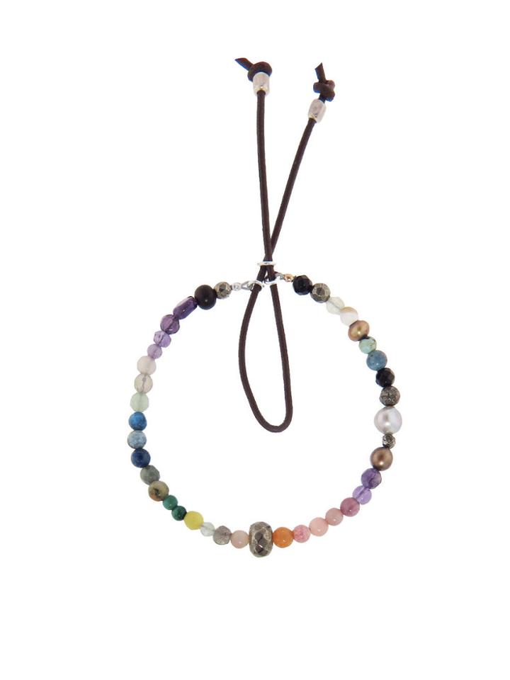 Catherine Michiels Magic Rainbow Bracelet With Pyrite Bead Center