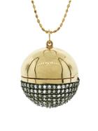 Sydney Evan Pave Rose Gold Ball Locket With Garnet Heart