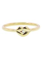 Sydney Evan Lips Ring With Diamond In Yellow Gold
