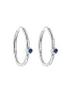 Jennifer Meyer Small Hoops With Blue Sapphires - White Gold