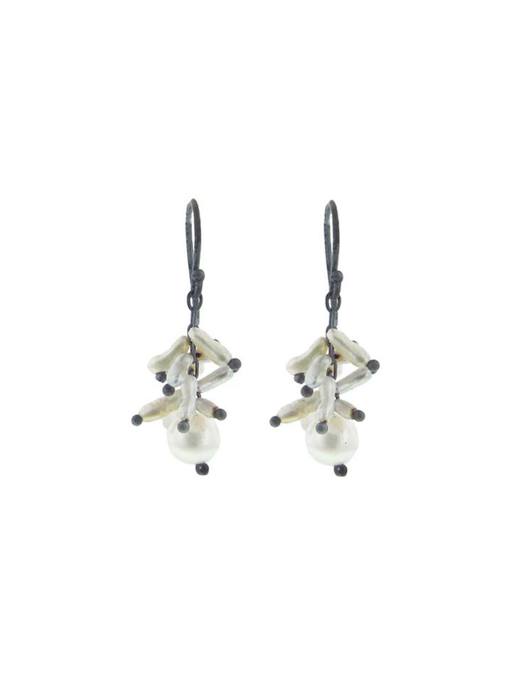 Ten Thousand Things White Keshi Pearl Spike Earrings