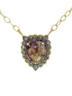 Cathy Waterman Rustic Diamond Shield Necklace - 22 Karat Gold