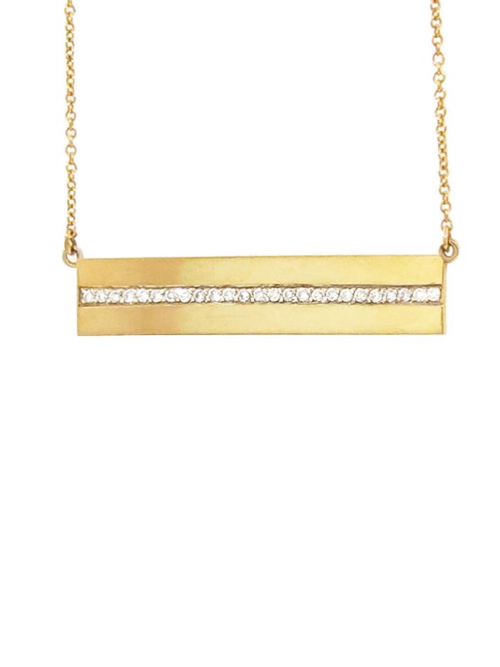 Jennifer Meyer Diamond Plate Necklace - Yellow Gold
