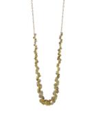 Ten Thousand Things Extra Long Colored Diamond Cluster Necklace - Yellow Gold