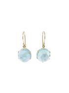 Jamie Joseph Small Round Aquamarine Earrings