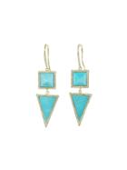 Jennifer Meyer Turquoise Pyramid And Triangle Drop Earrings