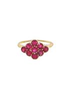 Lori Mclean Ruby Nine Stone Ring - Yellow Gold