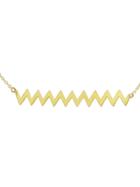Jennifer Meyer Zig Zag Pendant Necklace - Yellow Gold