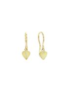 Jennifer Meyer Mini Heart Drop Earrings - Yellow Gold
