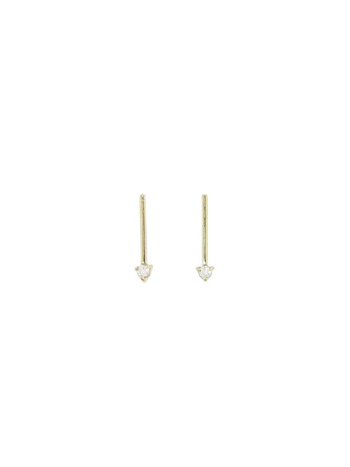 Wwake One-step Bar Earrings - Diamond