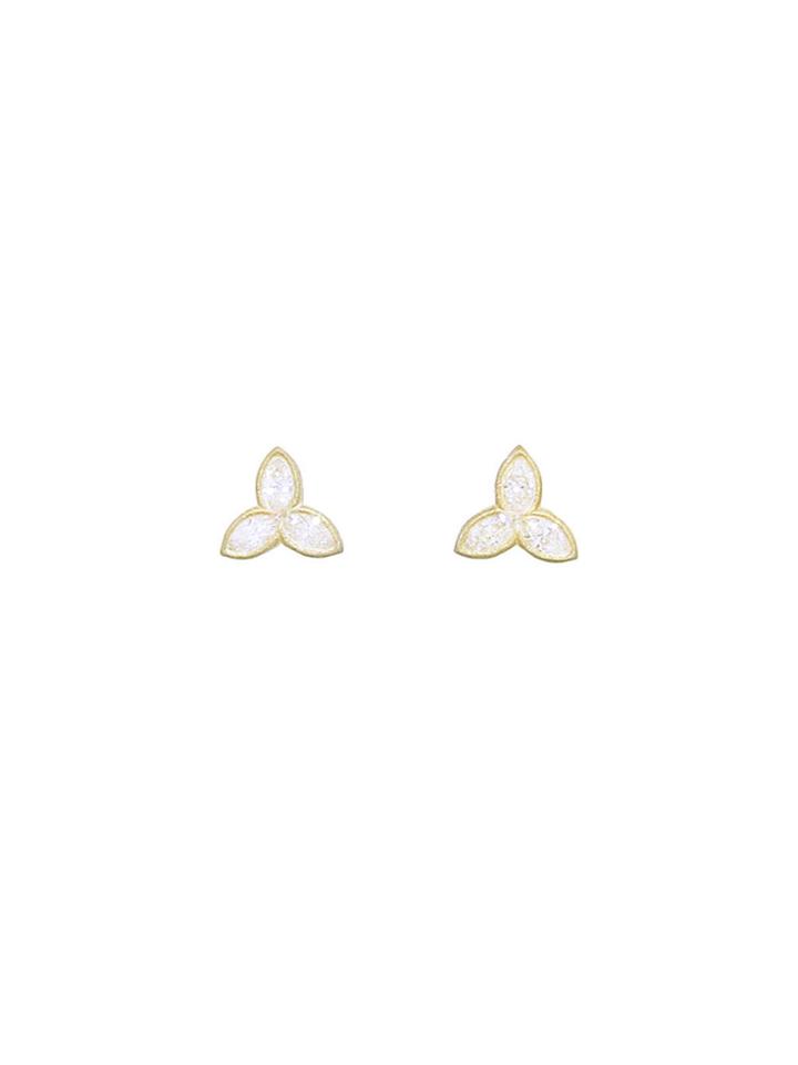 Ylang 23 Marquise Diamond Flower Earrings - Yellow Gold