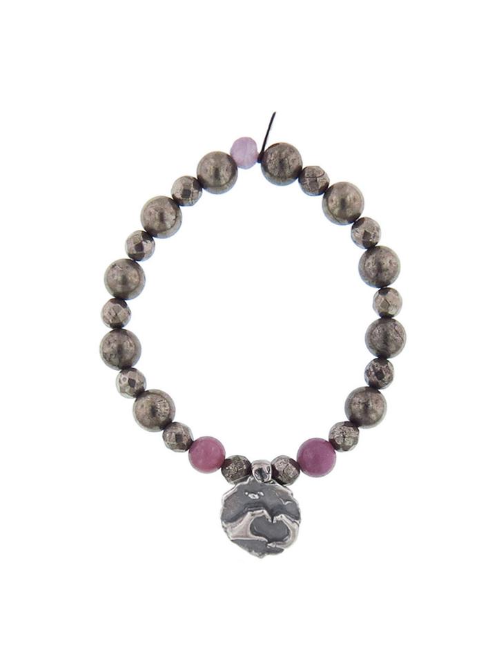 Catherine Michiels Amour Toujours Charm On Pyrite And Ruby Beads