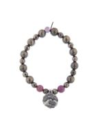 Catherine Michiels Amour Toujours Charm On Pyrite And Ruby Beads