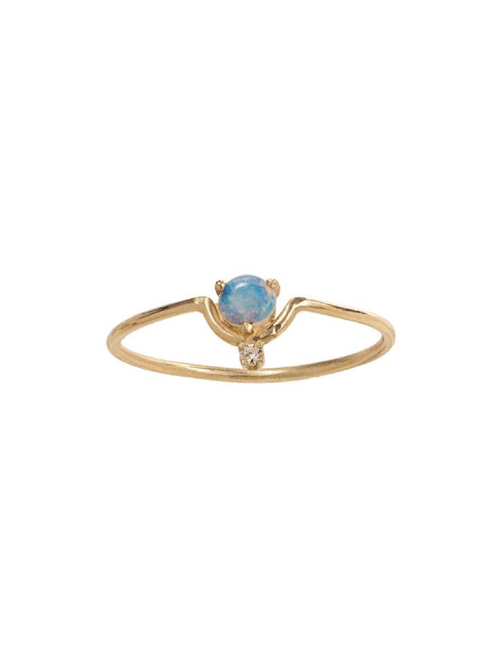 Wwake Nestled Opal And Diamond Ring