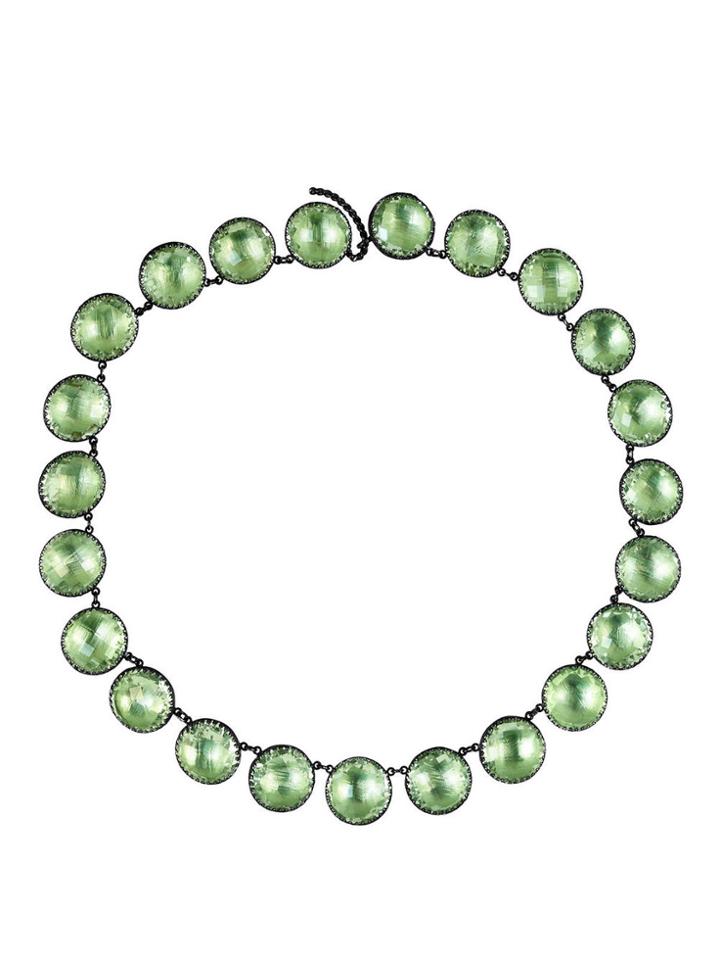 Larkspur & Hawk Handmade Olivia Button Chain In Lemongrass