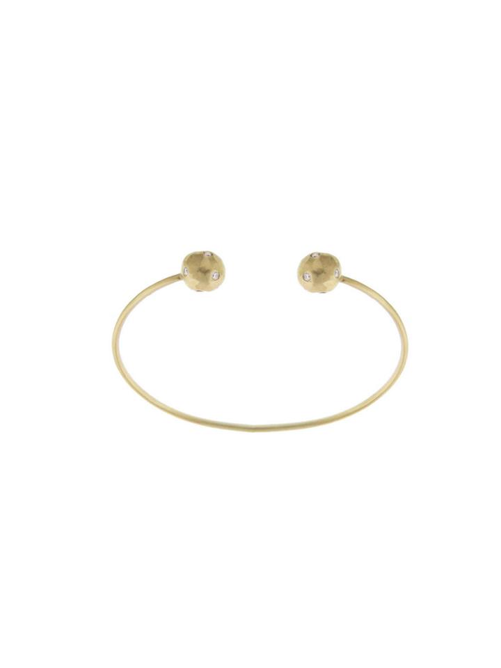 Deanna Hamro Diamond Double Geo Ball Cuff - Yellow Gold