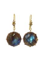 Cathy Waterman Labradorite Earrings With Leaf Tops