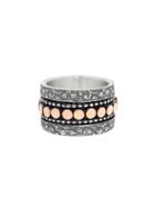 David Tishbi Wide Paisley Band With Round Rose Gold Spinner Ring