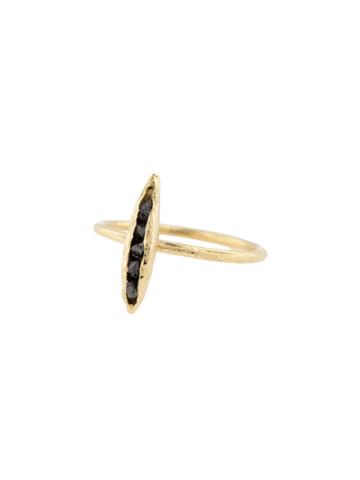 Ariko Split Ring With Black Diamonds