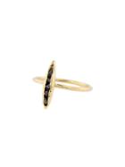 Ariko Split Ring With Black Diamonds
