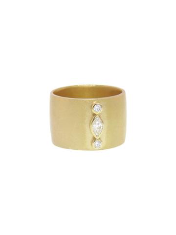 Megan Thorne Wide Imperial Band With Diamonds - Yellow Gold
