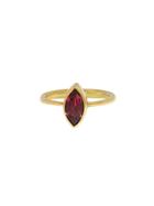 Annette Ferdinandsen Marquis Garnet Stacking Ring - Yellow Gold