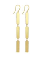 Jennifer Meyer Plain 3 Drop Rectangle Earrings - Yellow Gold