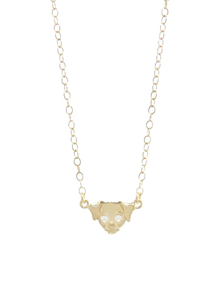 Ylang 23 Gold Puppy Necklace With Diamonds