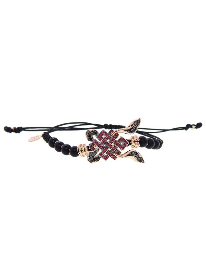 Pippo Perez Infinity Knot Bracelet With Rubies And Diamonds - Rose Gold