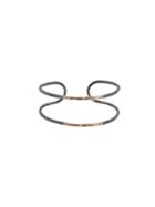 Melissa Joy Manning Oxidized Sterling Silver And Yellow Gold Double Band Cuff