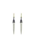 Erica Molinari Oxidized Granule Point Drop Earrings - Silver