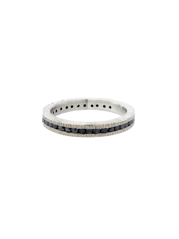 Todd Reed Channel Set Black Diamond Ring In Palladium
