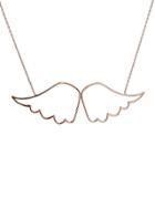 Kismet By Milka Large Minnos Wing Necklace In Rose Gold