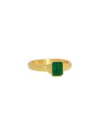 Gurhan Small Emerald Designer Ring - 24 Karat Yellow Gold