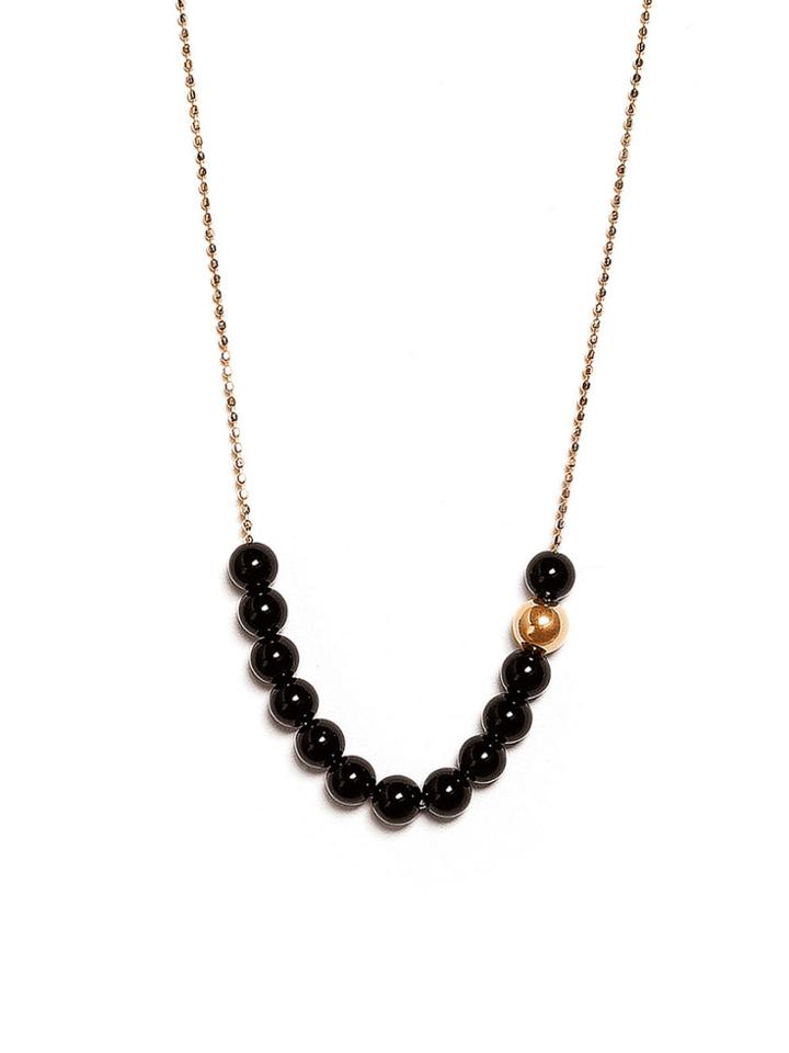 Ginette Ny Black Moon Onyx Boulier Necklace