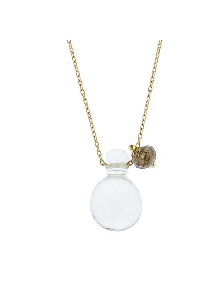Ten Thousand Things Crystal And Diamond Bead Drop Necklace In Yellow Gold